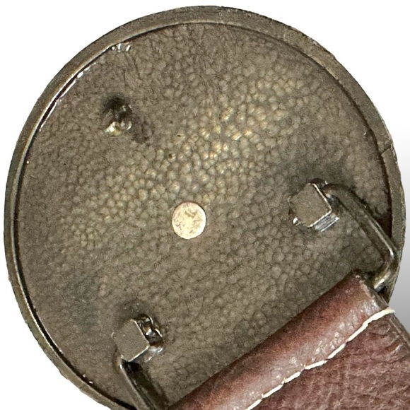 Chico’s Bohemian Medallion Beaded Brown Leather Belt Small 38.5” Coastal Boho - Picture 10 of 13